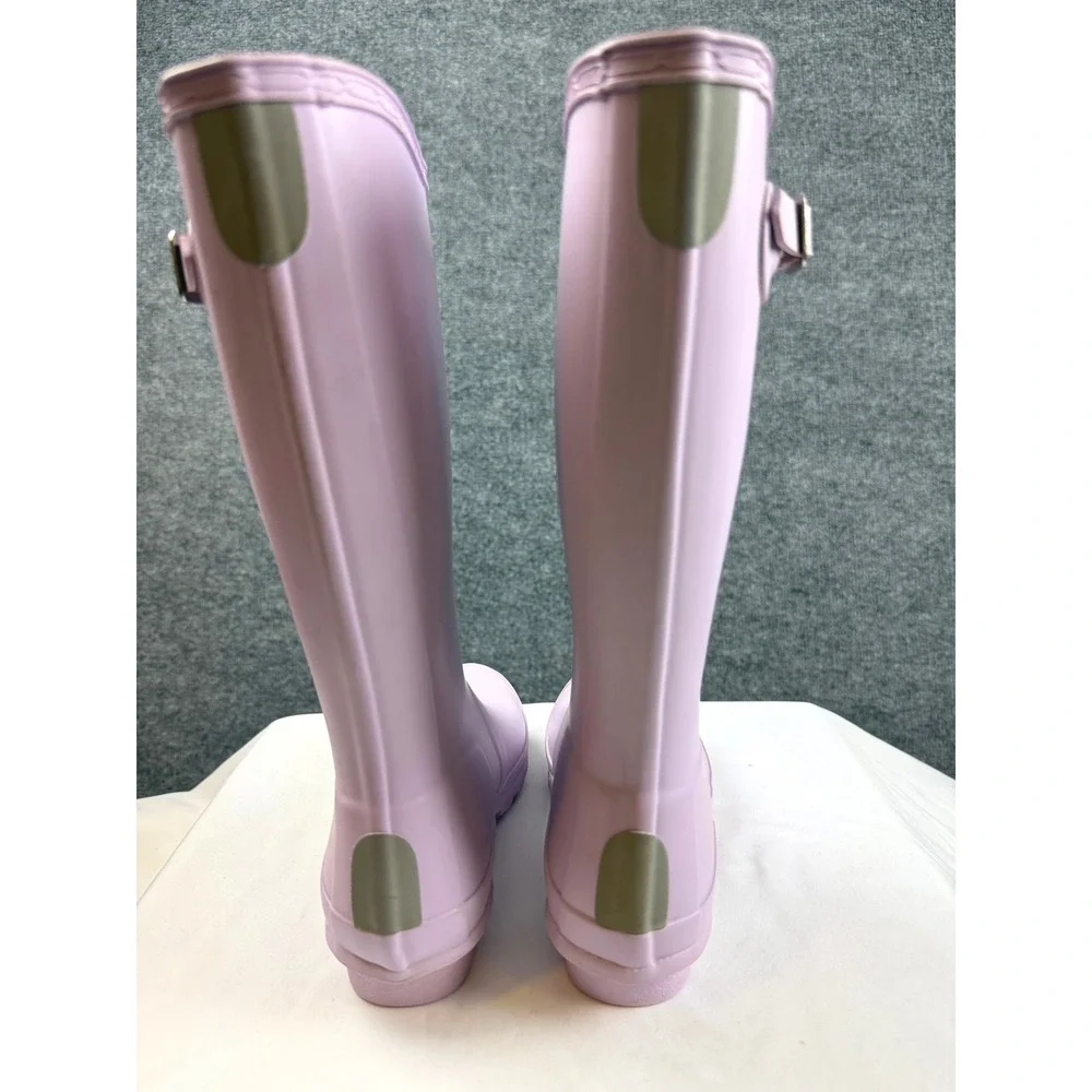 Hunter Orig Tall Rain Boots Lavender Pastel Purple Waterproof Girls Sz 2 Lit Kid
